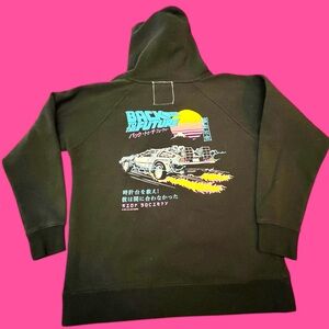 Riot Society Back to the Future black hoodie Mt Fuji Delorean